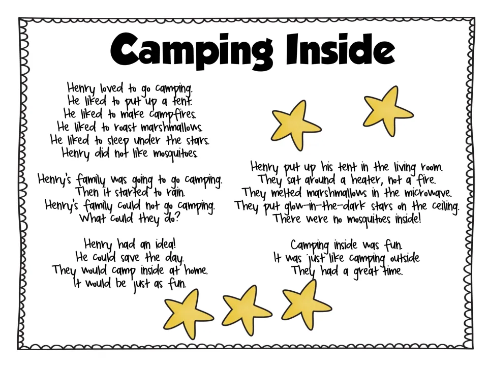 Camping Inside story: Henry's family is rained out, so they set up a tent in the living room and camp indoors at home