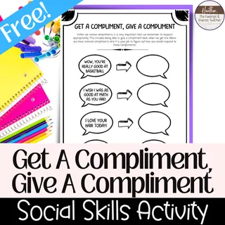 Receiving Compliments Worksheet – Social Skills for Kids – cover
