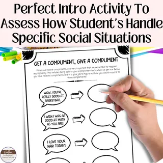 Receiving Compliments Worksheet – Social Skills for Kids – sample page 4