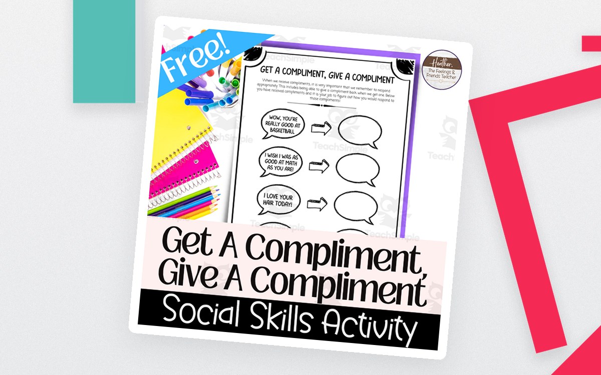 Receiving Compliments Worksheet – Social Skills for Kids preview