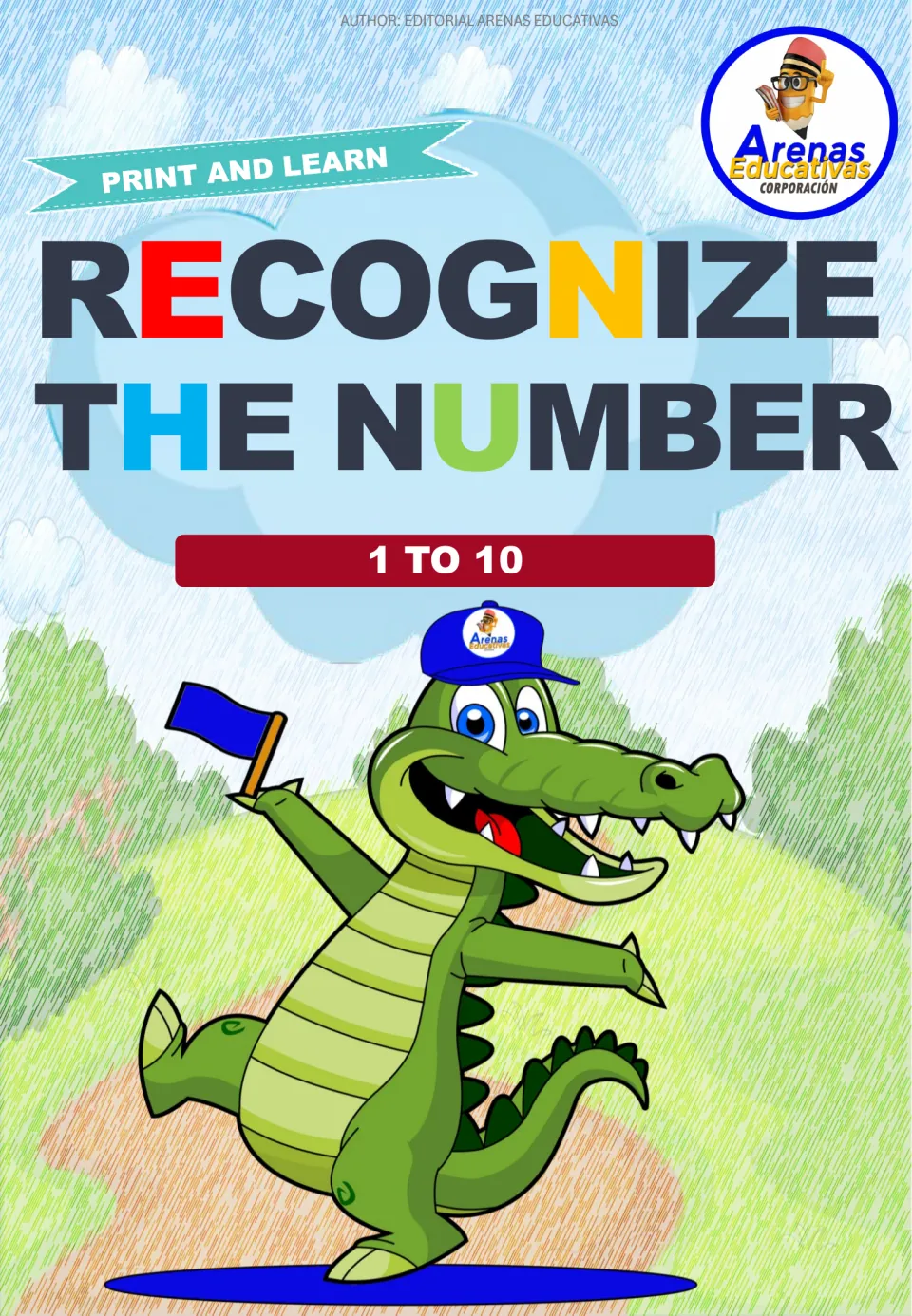 Cover of the number recognition coloring resource, titled 'Recognize the Number,' for numbers 1 to 10