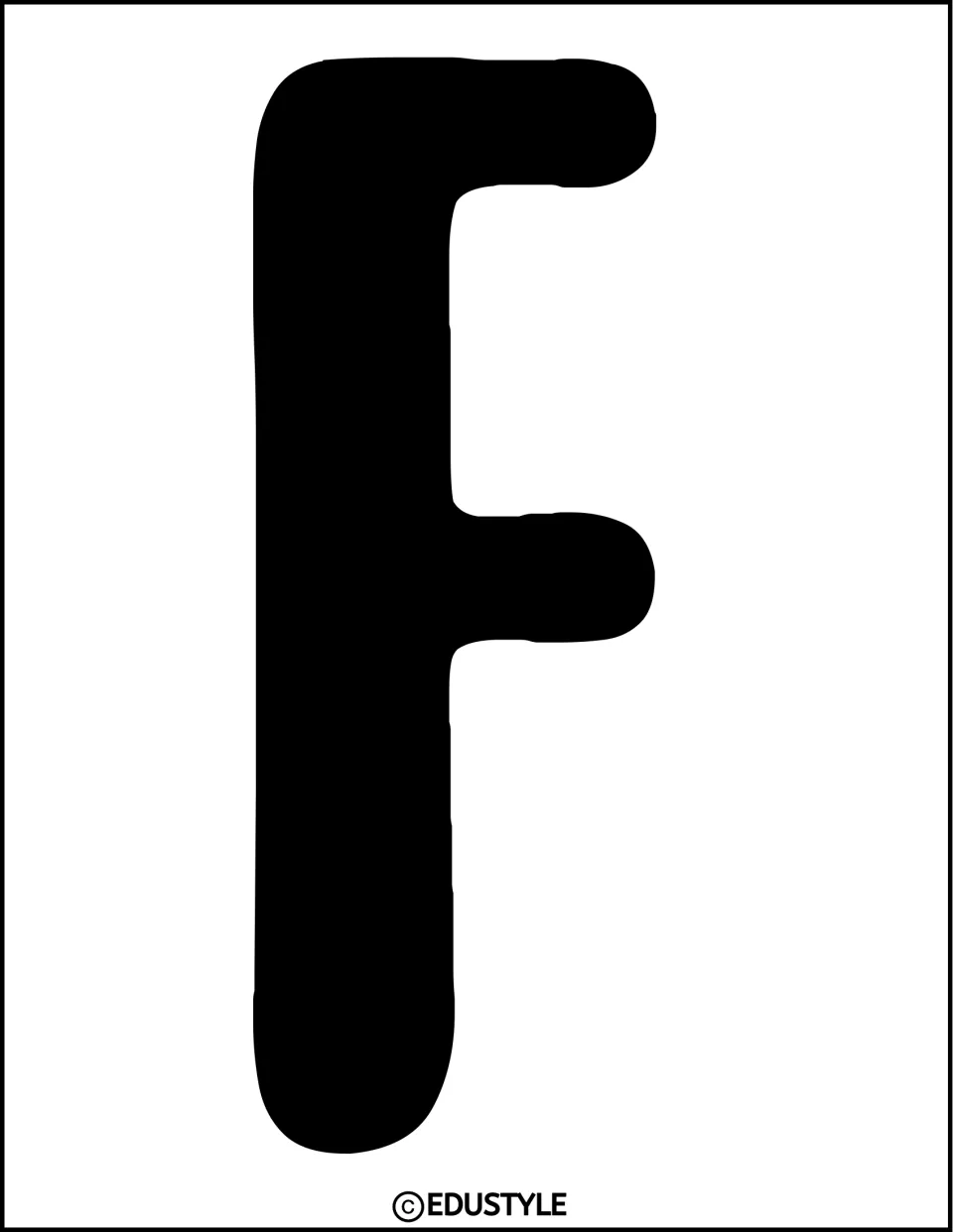 Bulletin board title letter F in solid black for the kit's 'Reflecting on Black Achievements' display