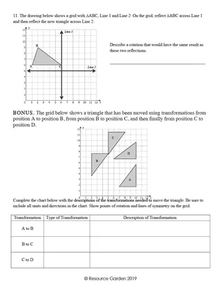 Reflection Worksheets with Answers – Geometry Transformations – sample page 3