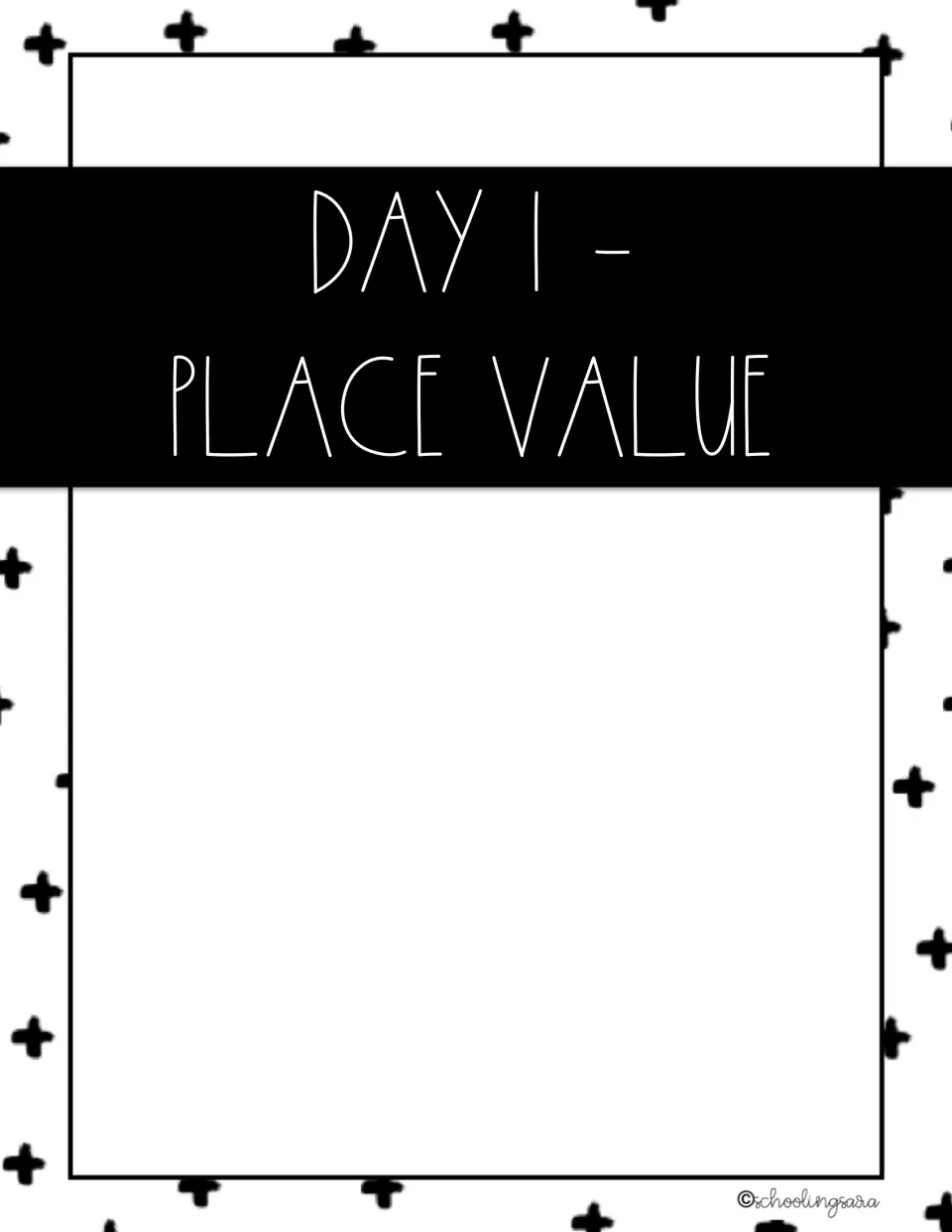 Day 1 divider titled Place Value, opening the first of the remediation plan's daily lessons