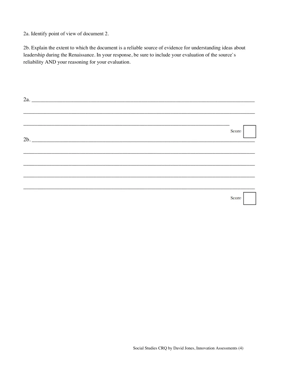 Sourcing questions on The Prince: students identify point of view and judge its reliability on Renaissance leadership