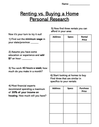 Renting vs Buying a Home: Real Life Financial Literacy and Life Skills – sample page 4