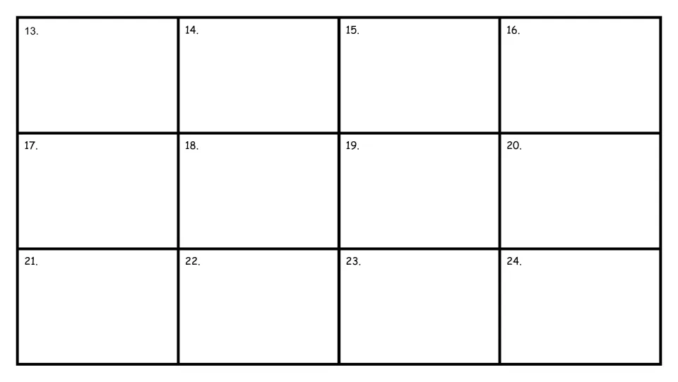 Second answer-recording sheet for the scoot game provides numbered response spaces for questions 13–24.