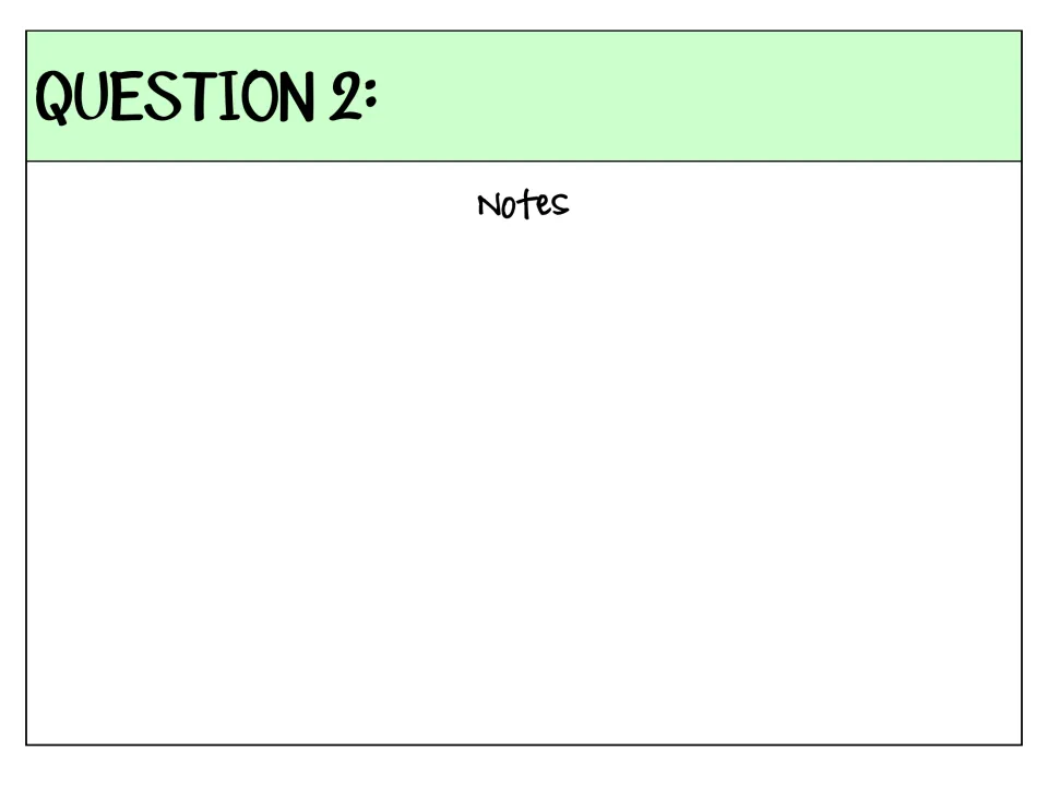 Question 2 note-taking page: students write their second research question about the animal and jot notes from books