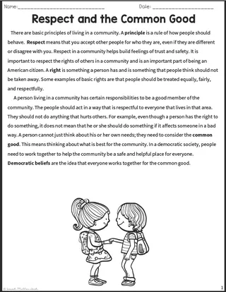 Respect and the Common Good Reading Packet – cover