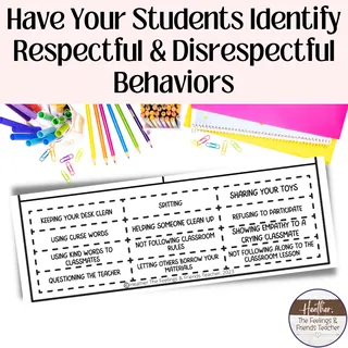 Respectful Behaviors Cut-And-Paste Worksheets for Respect Lessons – sample page 2