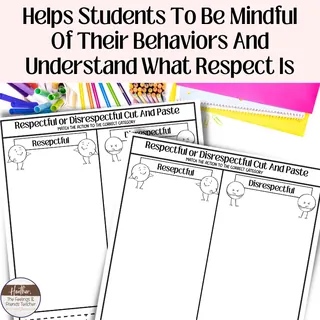Respectful Behaviors Cut-And-Paste Worksheets for Respect Lessons – sample page 3
