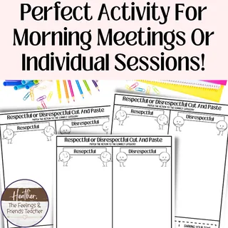 Respectful Behaviors Cut-And-Paste Worksheets for Respect Lessons – sample page 4