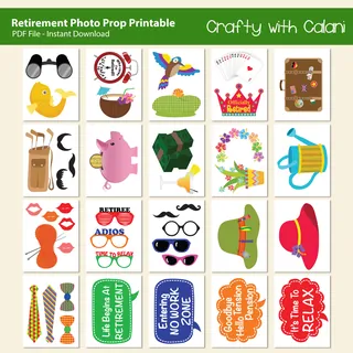 Retirement Party Printable Photo Booth Prop Activity – sample page 2