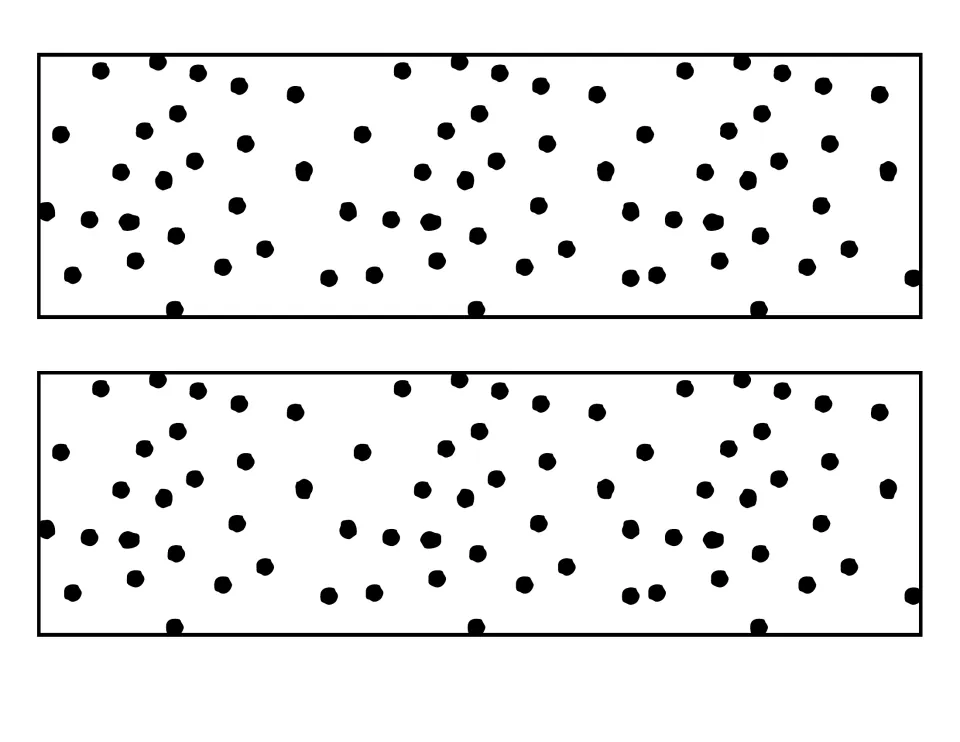 Black polka dot border strips on white: two outlined straight-edge trim pieces to print and cut out for displays