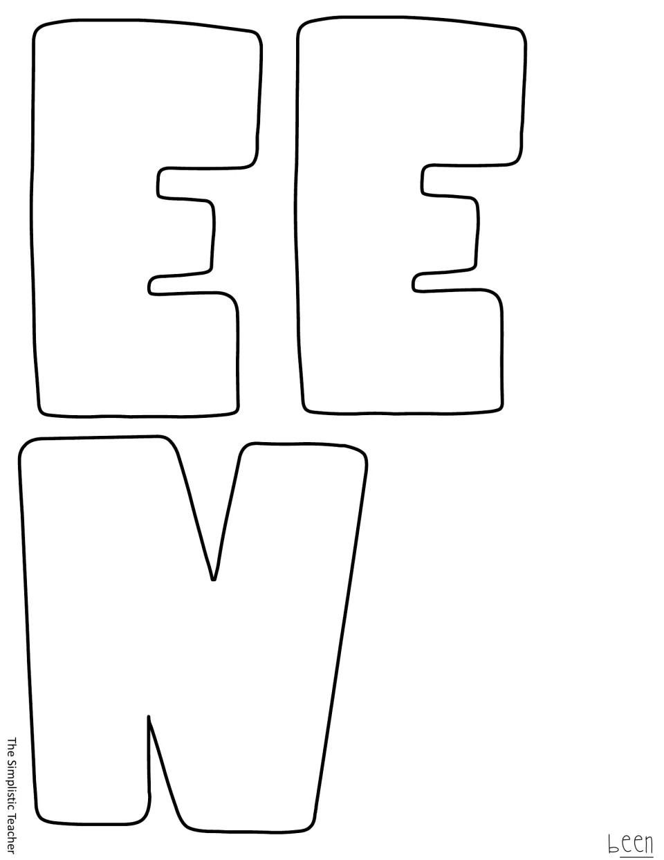 Two outlined E letters and an outlined N complete “Been” for the kit's “It's Been Groovy” display saying.