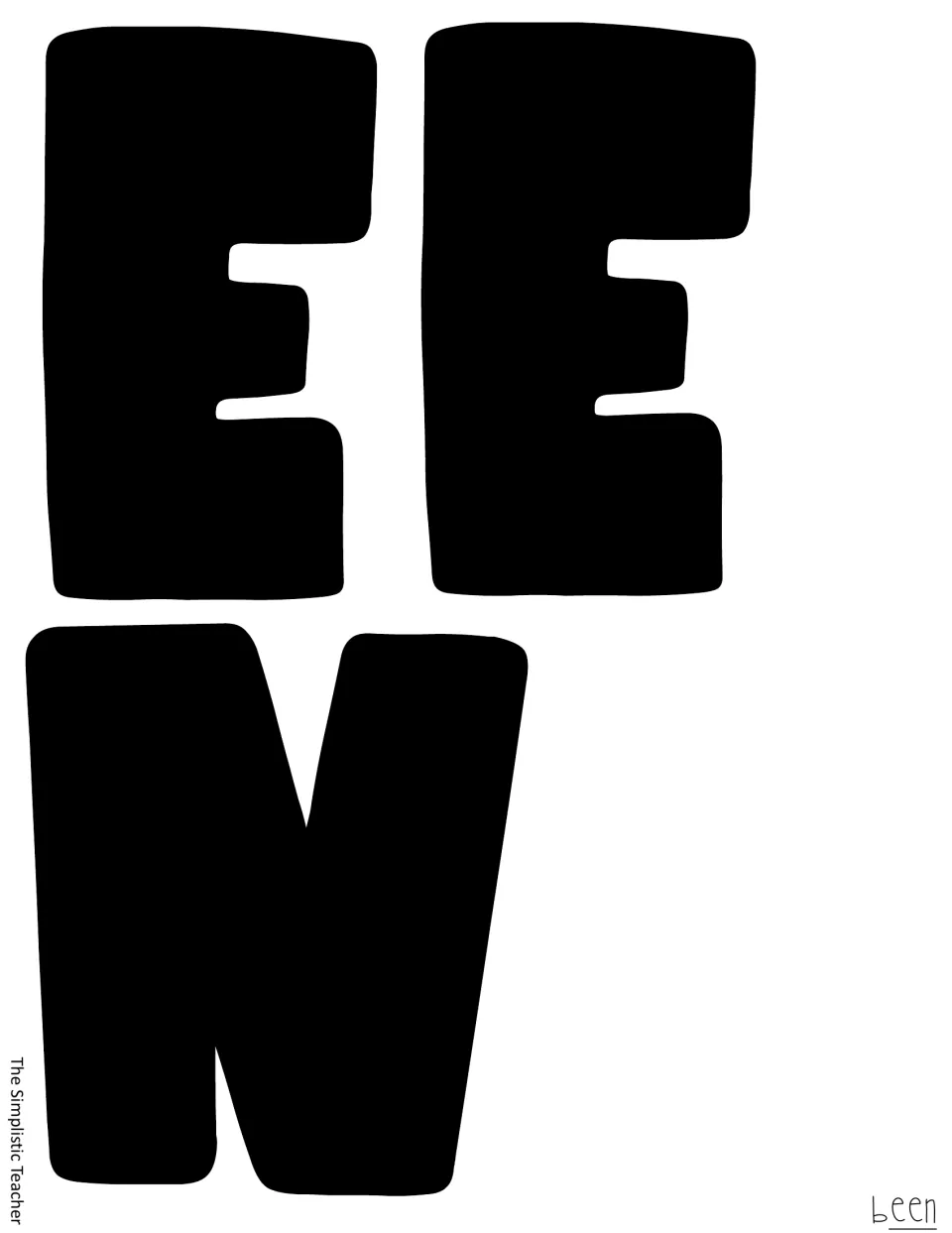 Two solid black E letters and a solid black N complete “Been” for the kit's “It's Been Groovy” display.