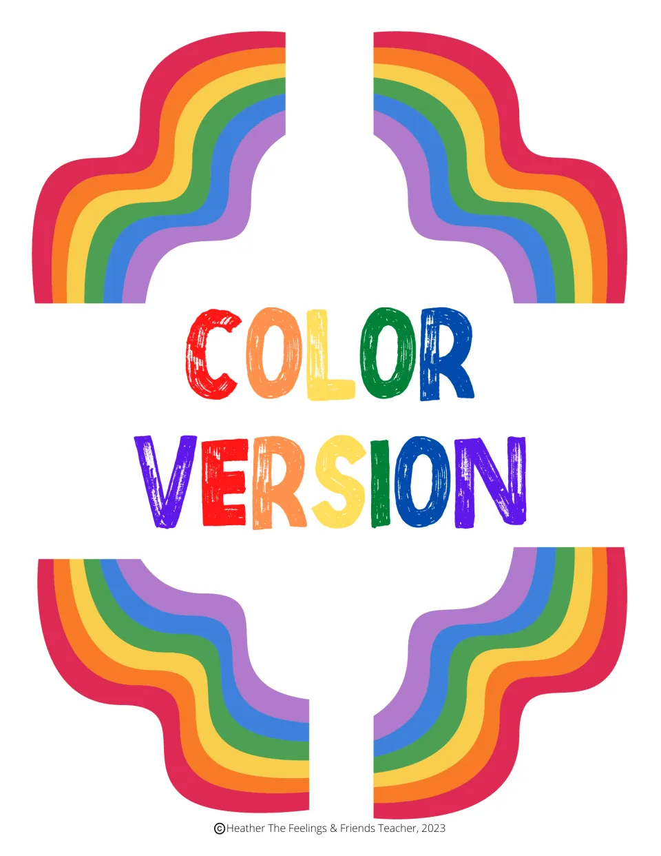 Color Version divider page in rainbow lettering, marking the start of the full-color set of individual reward coupons