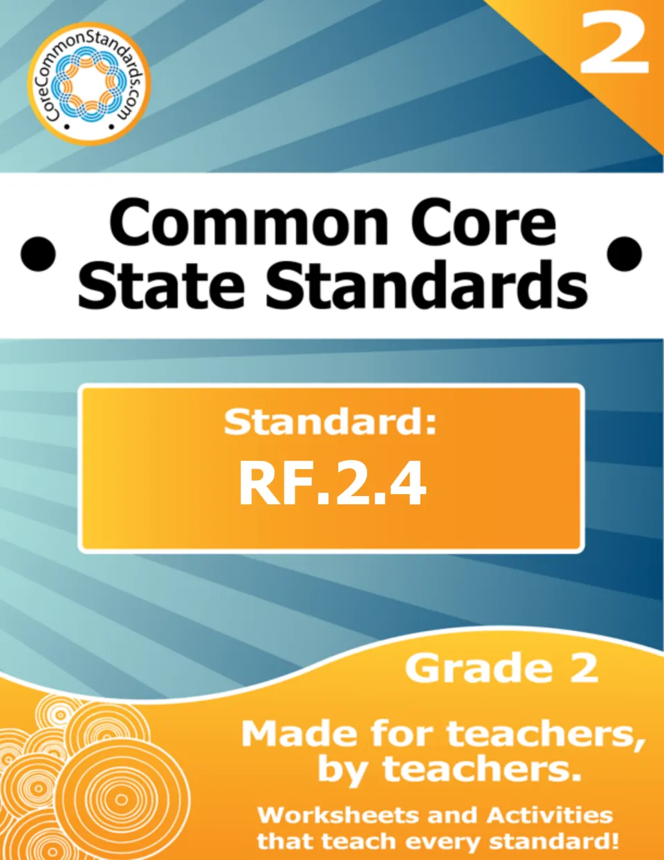 Cover of the Grade 2 reading packet identifying Common Core State Standards and reading standard RF.2.4