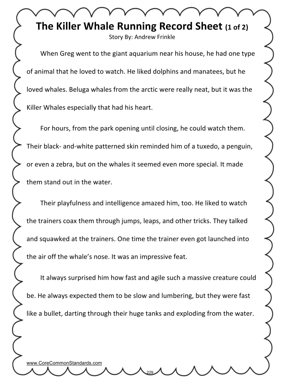 The Killer Whale running record, part 1 of 2: Greg observes the whales’ markings, tricks, intelligence, and speed