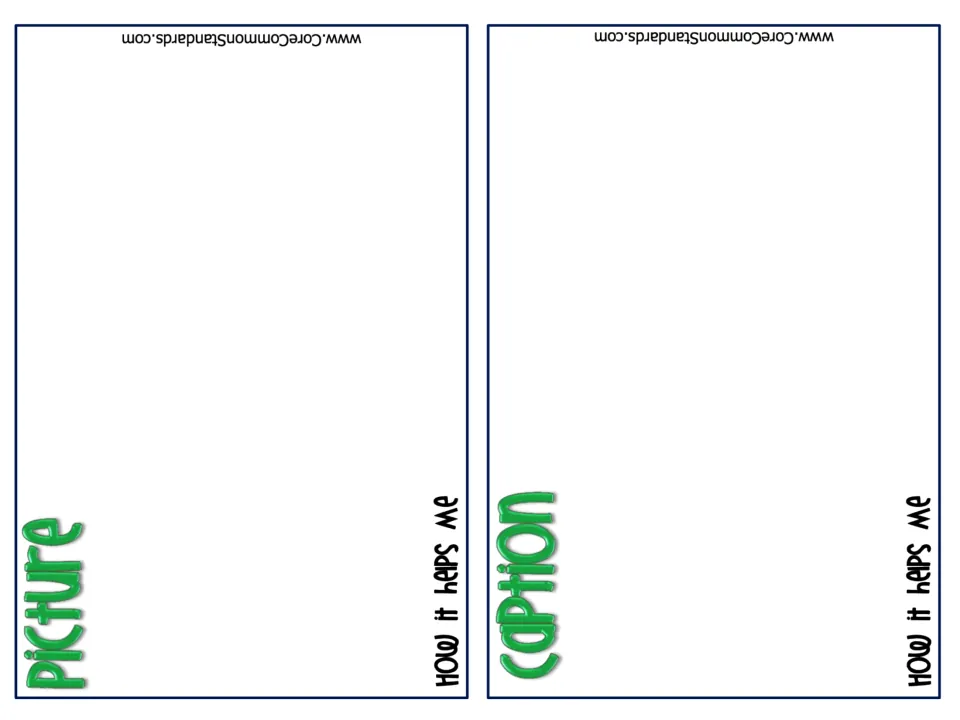 Student-book pages for picture and caption examples, each asking students to explain how it helps them read.