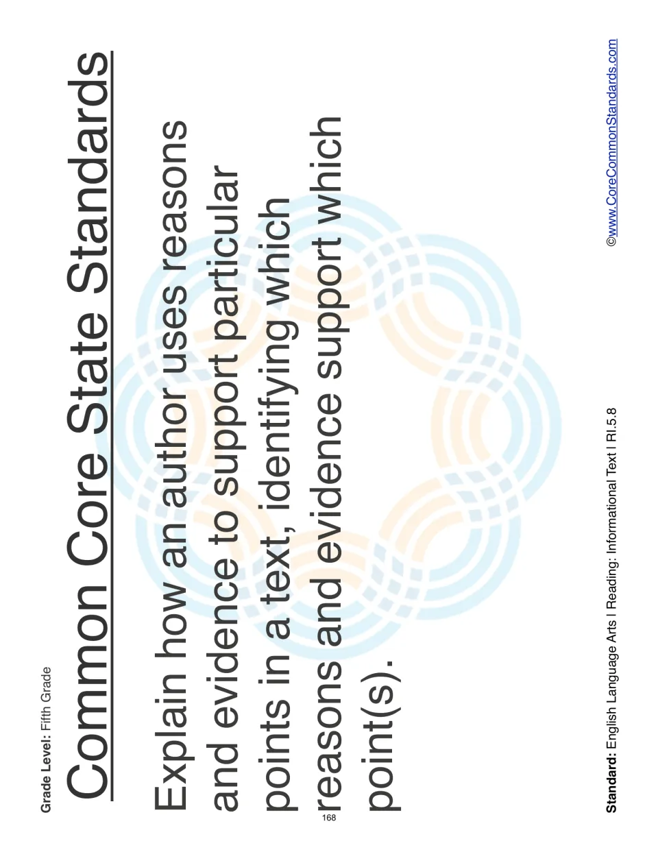 RI.5.8 standard statement: explain how an author uses reasons and evidence to support points in a text