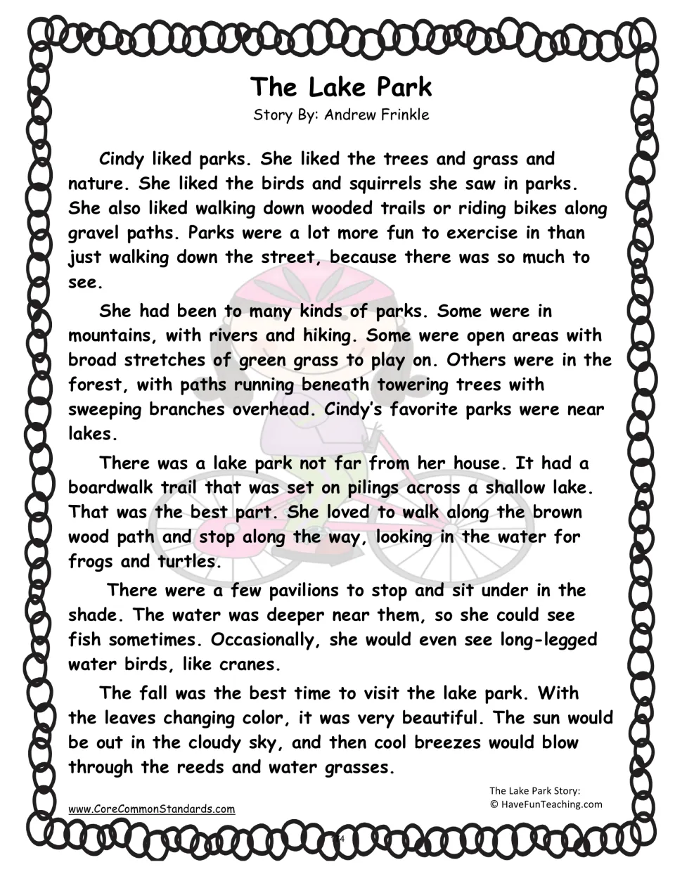 The Lake Park passage, part 1: Cindy enjoys parks, a lakeside boardwalk, wildlife, and colorful fall visits