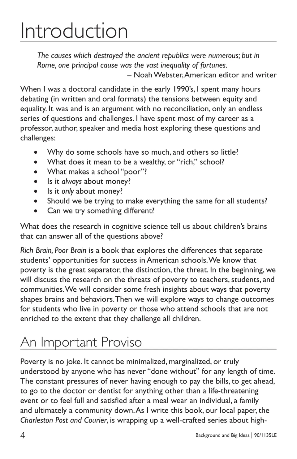 Introduction opening on equity, equality, school resources, and how poverty shapes learning opportunities