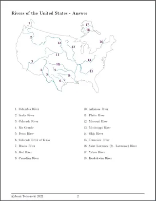 US Rivers Map - 18 Major Rivers to Label – sample page 4