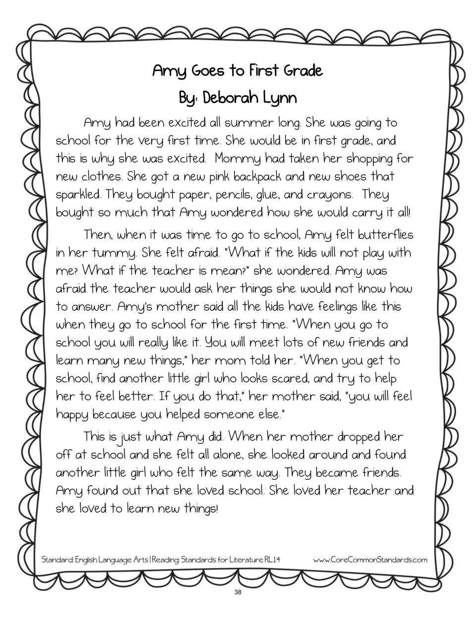 Amy Goes to First Grade story by Deborah Lynn follows Amy from excitement and fear to friendship at school