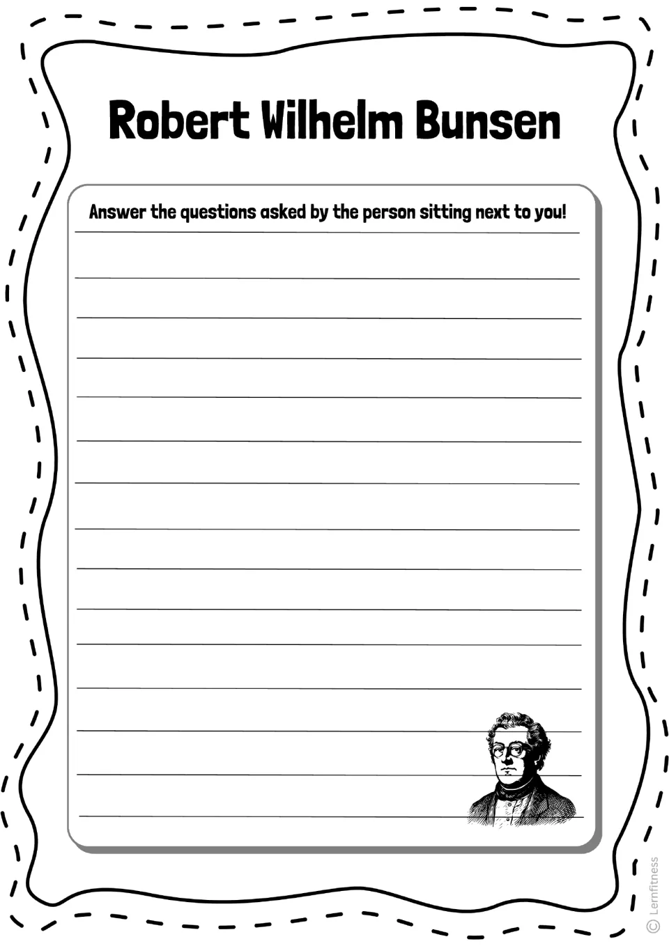 Bunsen reading partner-response task asking students to answer questions from the person sitting next to them