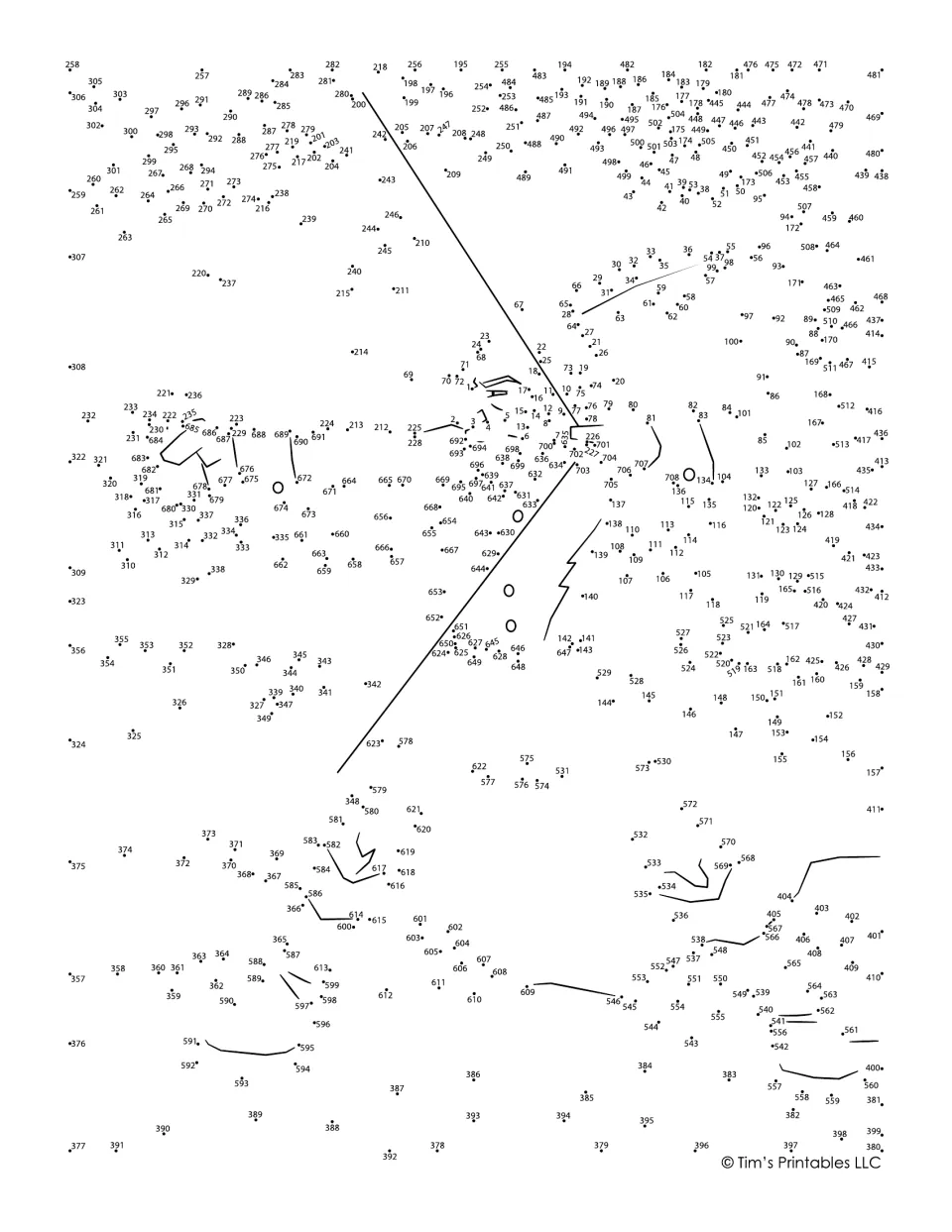 Robin Hood dot-to-dot: students connect hundreds of numbered dots in counting order to reveal an archer with a bow