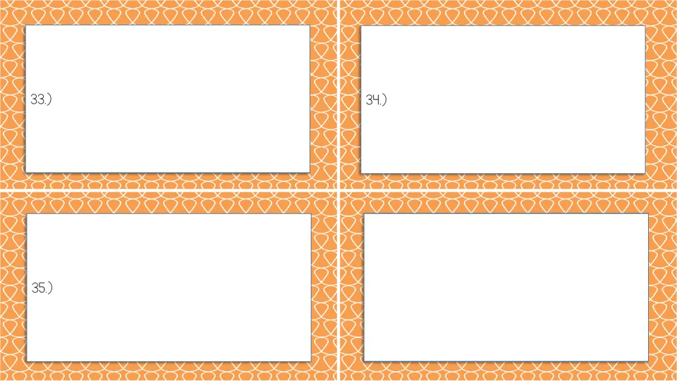 Blank rocks and minerals task cards 33–35 for writing additional problems, plus one unnumbered blank card.