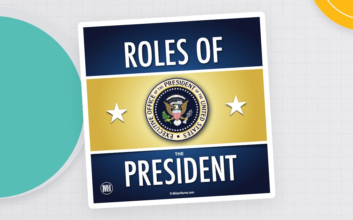 Roles of the President cover with the presidential seal, stars, and Day in the Life Lesson subtitle.