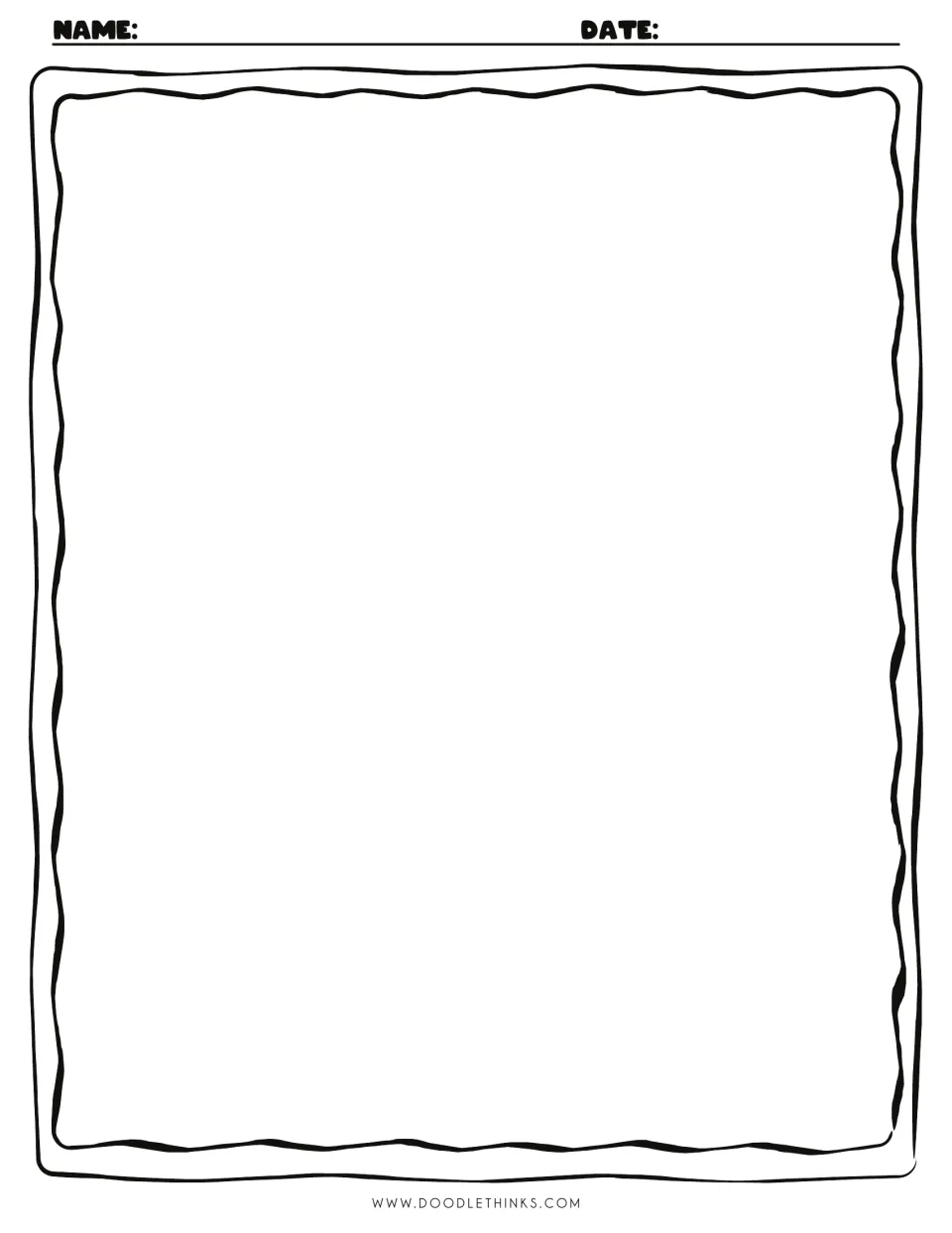 Blank drawing space headed Name and Date where students draw their rolled pumpkin face and add a fall scene