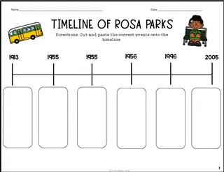Rosa Parks Timeline Cut and Paste – sample page 4