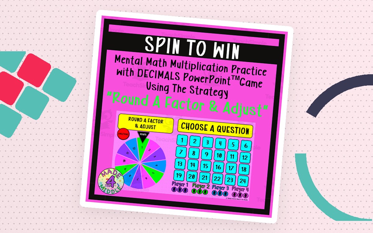 Round A Factor & Adjust (Decimals) Spin To Win Game teaching resource preview
