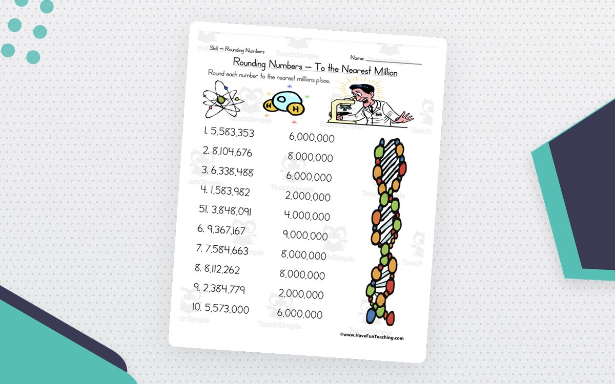 Rounding to the Nearest Million – Math Worksheet preview