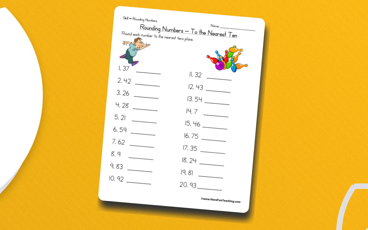 Rounding to the Nearest Ten Worksheet preview