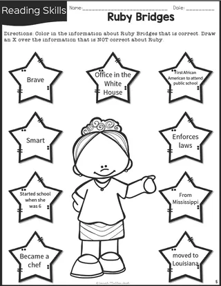 Ruby Bridges History Packet for 2nd & 3rd Grade – sample page 2