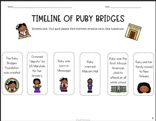 Ruby Bridges Timeline Cut and Paste – sample page 3