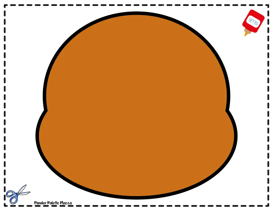 Reindeer head cut-out piece: one large brown head shape for students to cut out as the base of the reindeer face