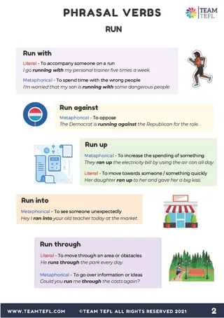 Run | Phrasal Verbs Exercises – sample page 2