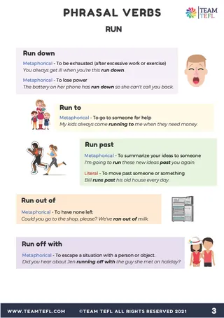 Run | Phrasal Verbs Exercises – sample page 3