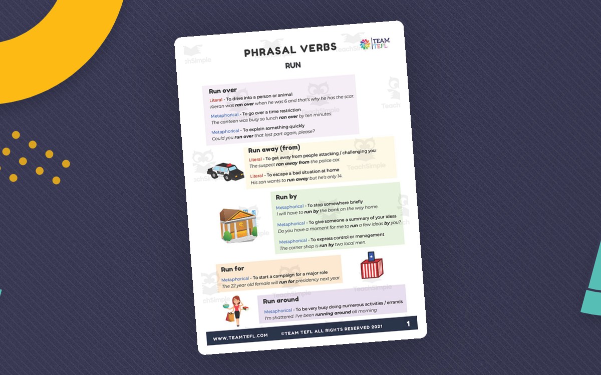 Run | Phrasal Verbs Exercises preview