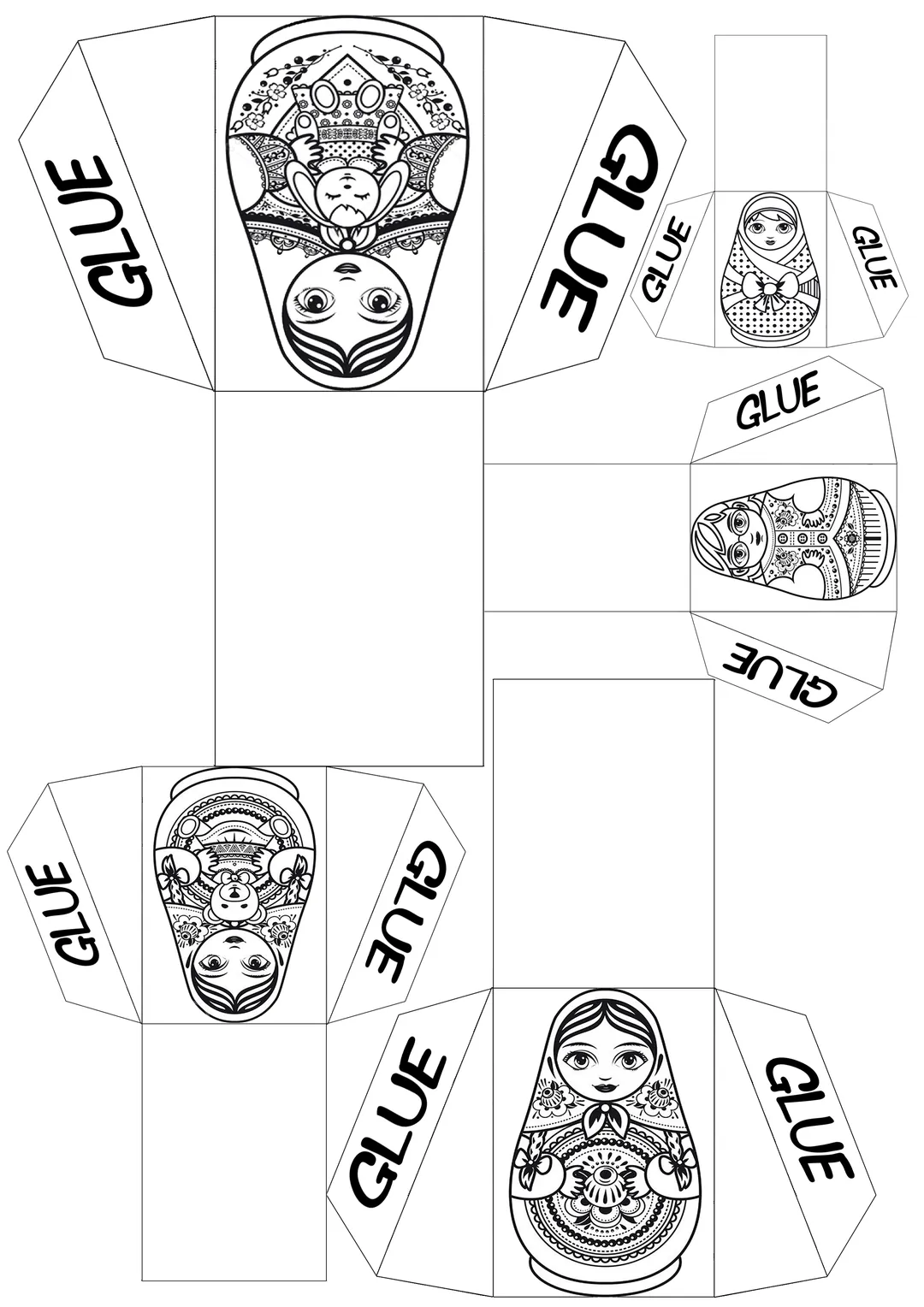 Russian Nesting Doll Craft – Color & B&W – cover