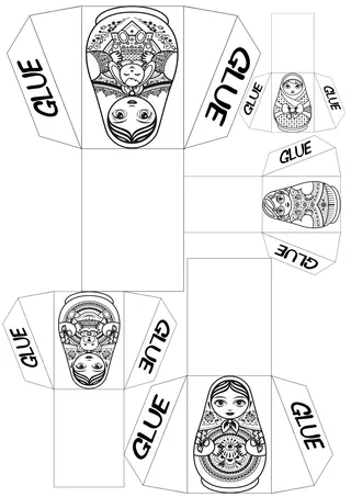 Russian Nesting Doll Craft – Color & B&W – cover