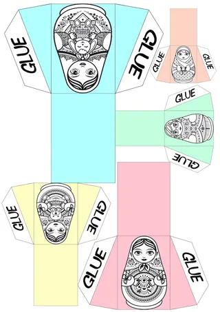 Russian Nesting Doll Craft – Color & B&W – preview