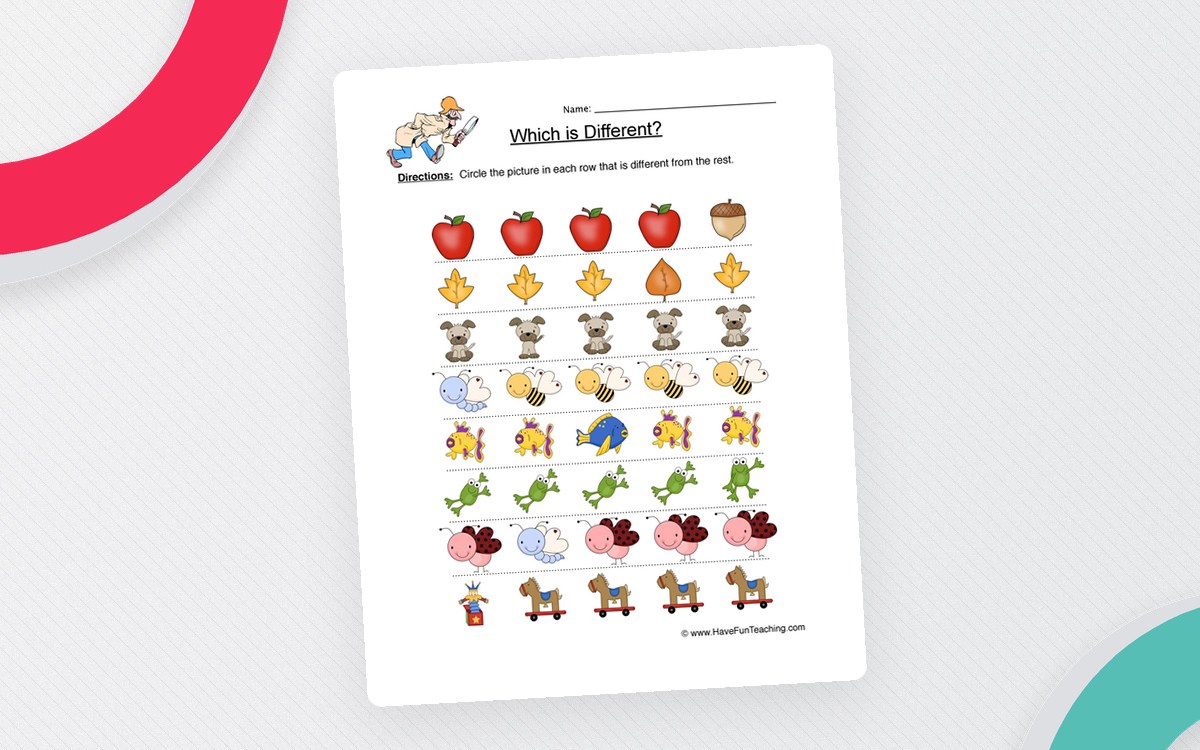Same Different Picture Worksheet preview