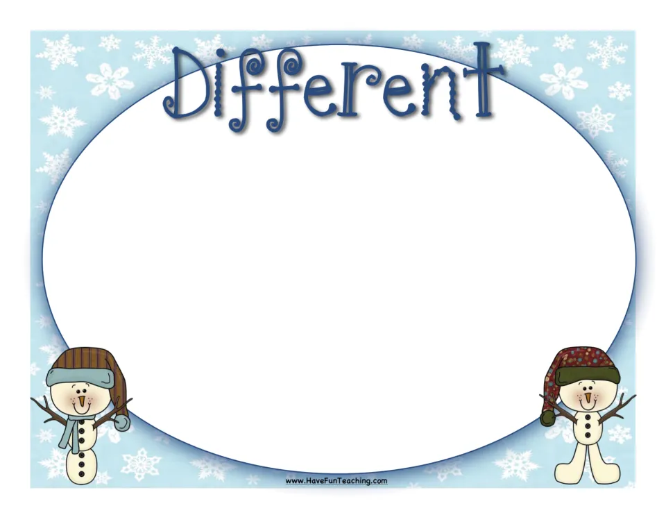 Sorting mat labeled “Different” for collecting picture cards whose two pictures differ during the activity