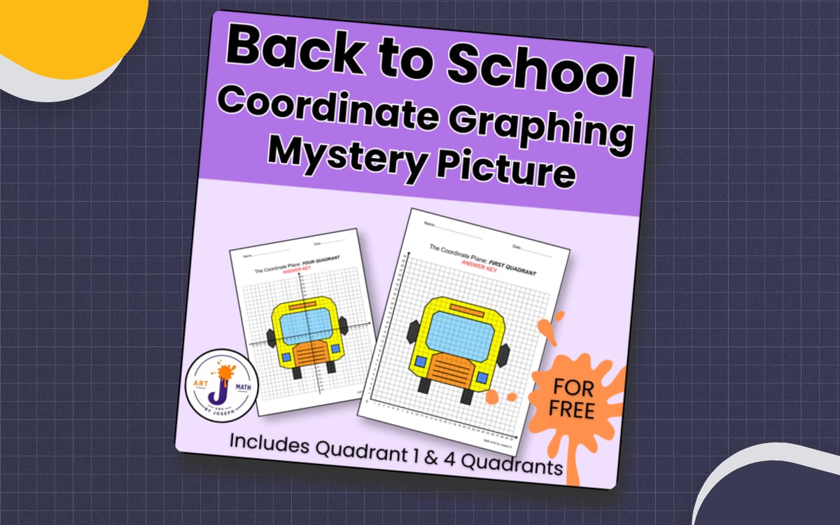 Sample Back to School Coordinate Graphing Mystery Picture preview